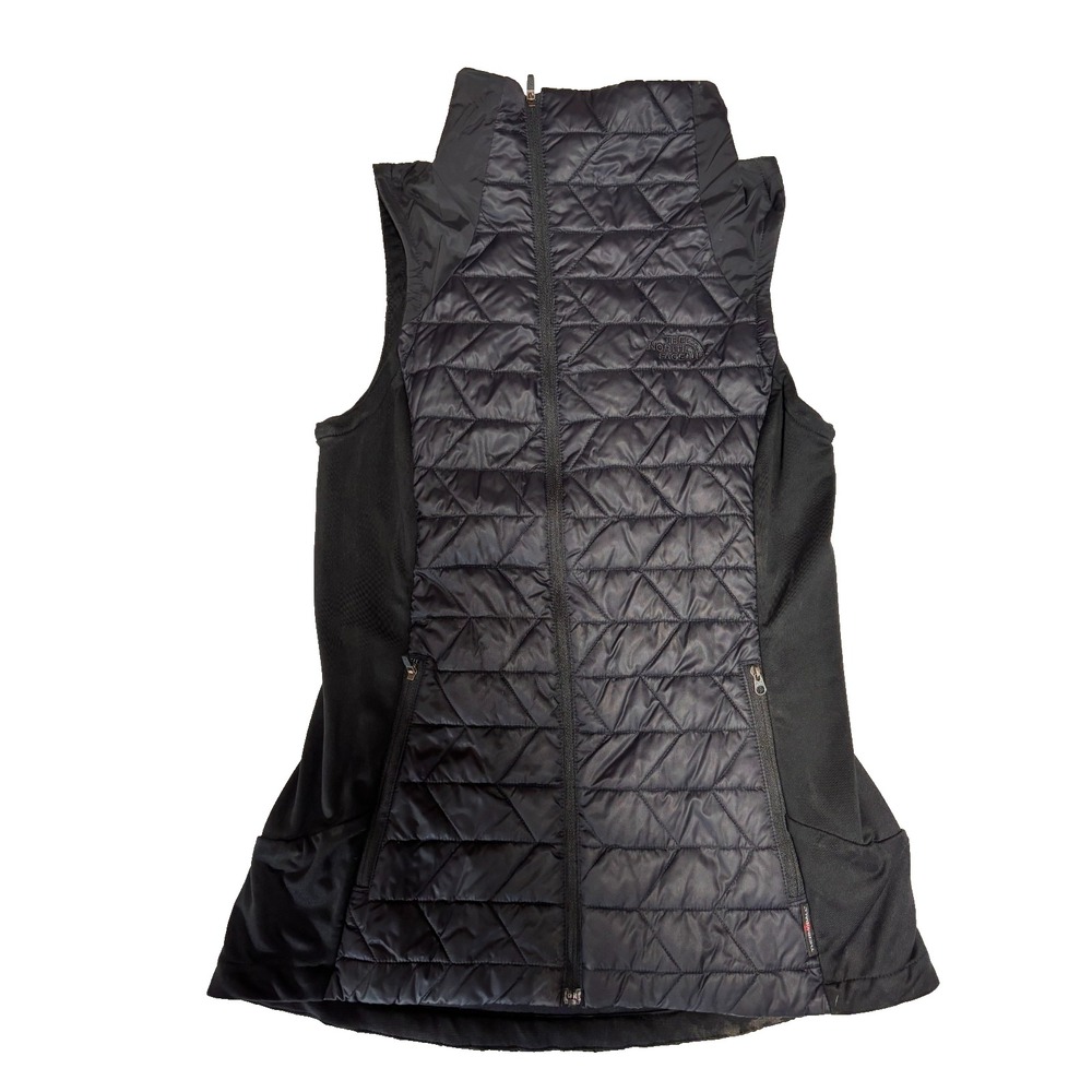 NORTH FACE BLACK WOMENS Full Zip Puffer Vest SIZE XS/TP FLASH DRY